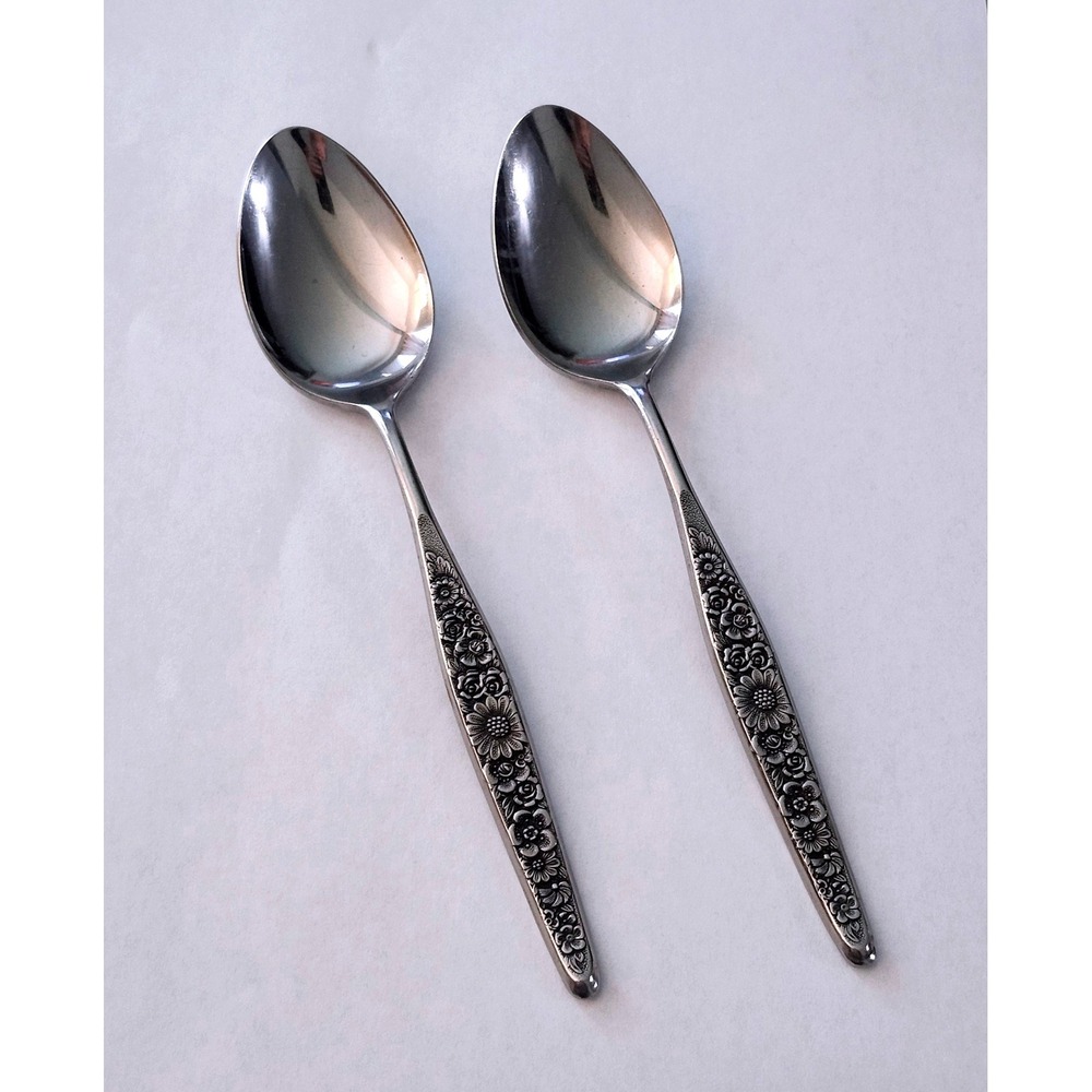 Interpur Jardinera Flatware Stainless Silverware Vintage Lot 2 Tablespoons MCM